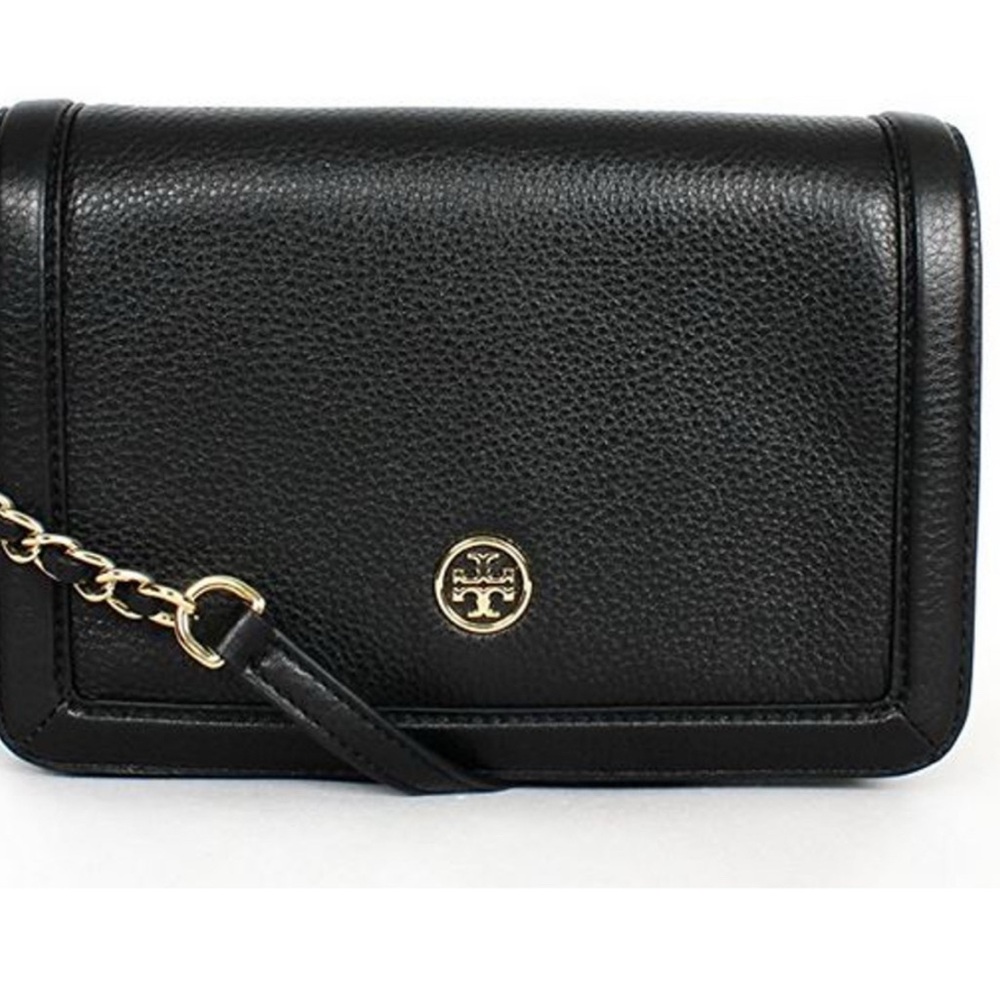 Tory Burch Black Pebbled Leather Crossbody Bag